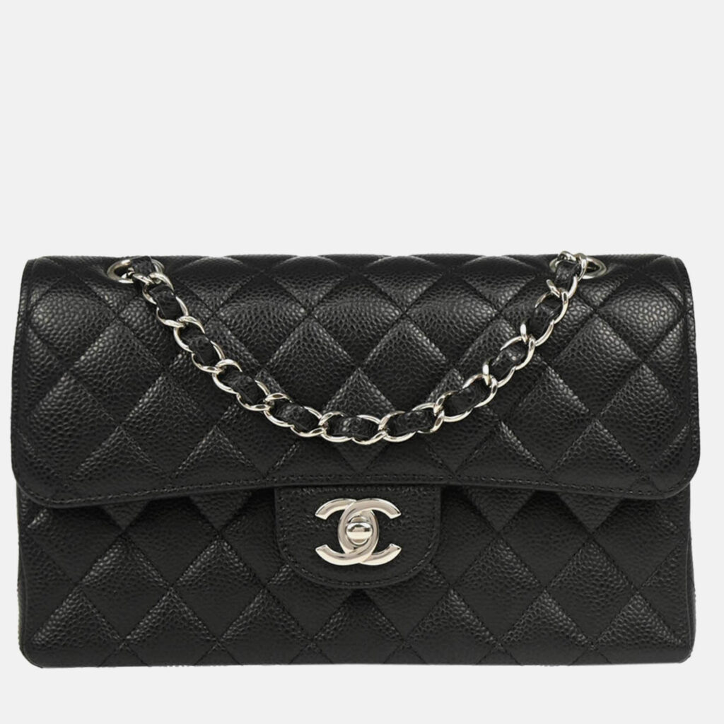 luxury-women-chanel-used-handbags-p1168849-011 Chanel Classic Double Flap Small Black Calfskin Shoulder Bag