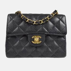 Chanel Classic Square Flap Mini Black Calfskin Bag