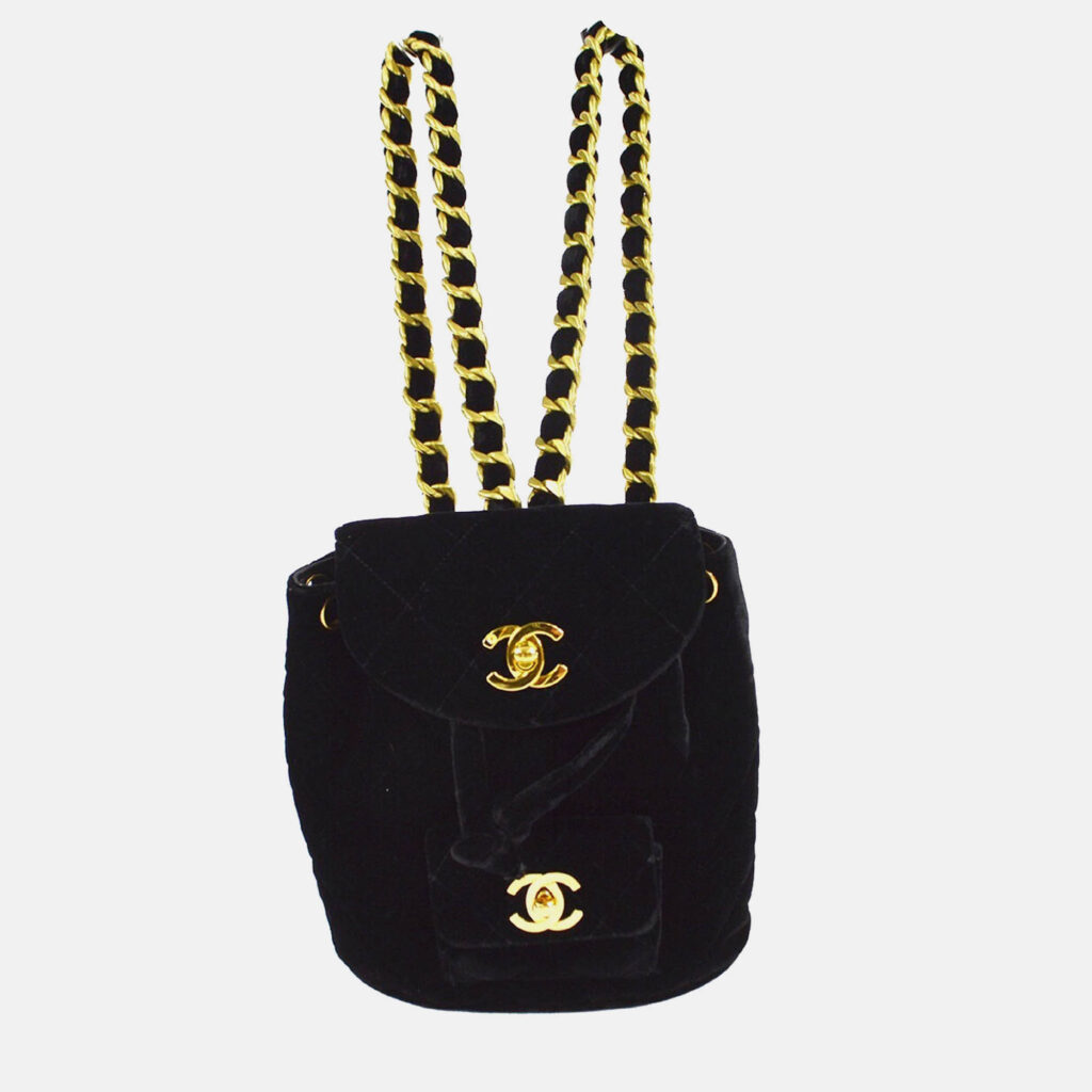 luxury-women-chanel-used-handbags-p1168861-009 Chanel Duma Small Black Velvet Backpack