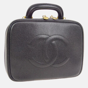 Chanel Black Calfskin Timeless Vanity Handbag