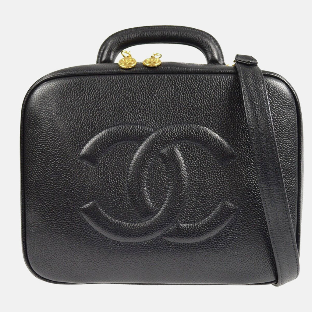 luxury-women-chanel-used-handbags-p1168867-022 Chanel Timeless Vanity Black Calfskin Handbag