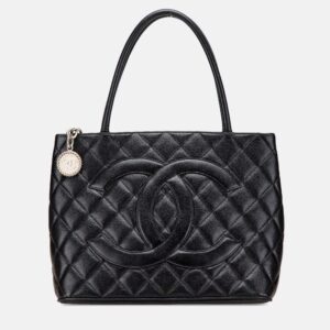 Chanel Black Caviar Medallion Tote