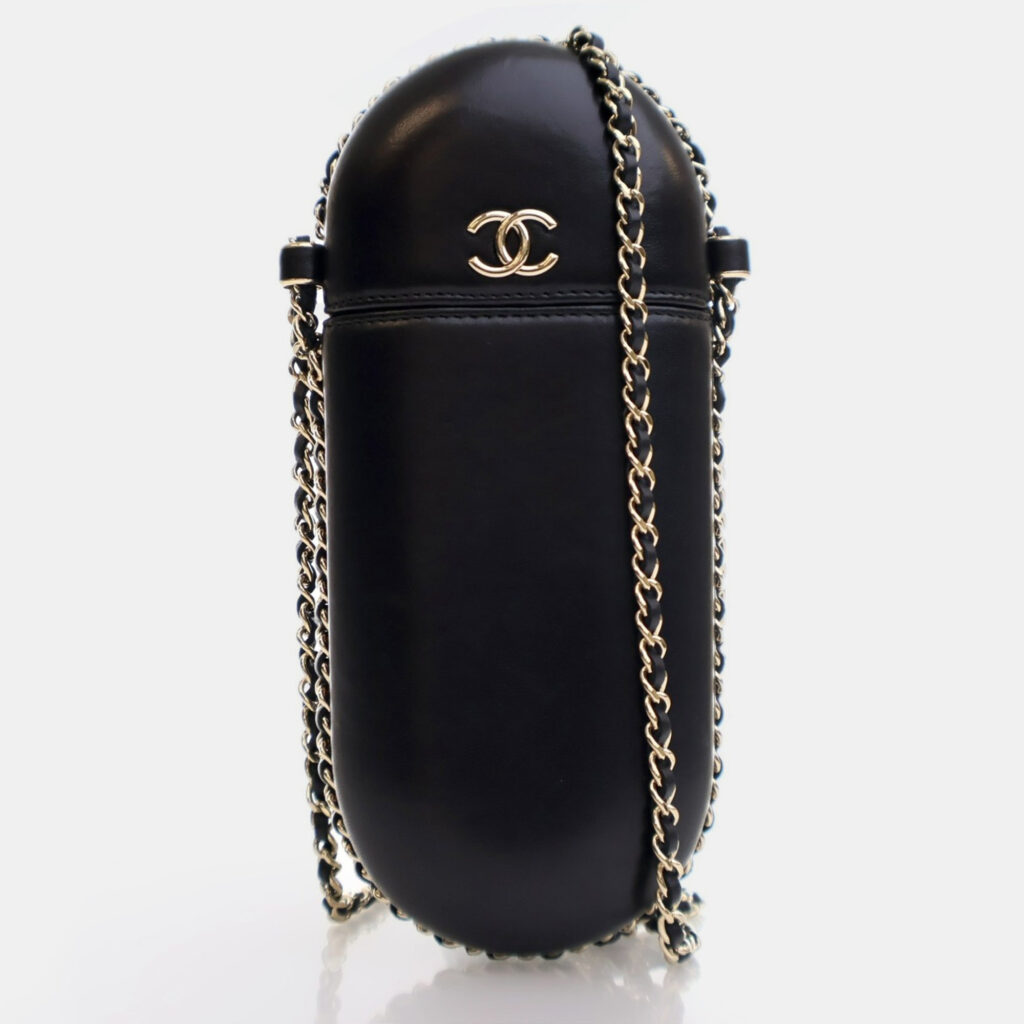 luxury-women-chanel-used-handbags-p1169515-002 Chanel Chain Around Black Lambskin Phone Holder Bag