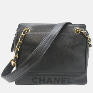 Chanel CC French Riviera Beige Caviar Quilted Leather Flap Bag