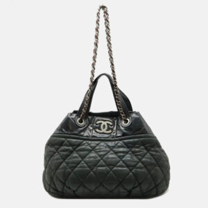 Chanel In-The-Mix Black Quilted Iridescent Calfskin Leather Tote Bag
