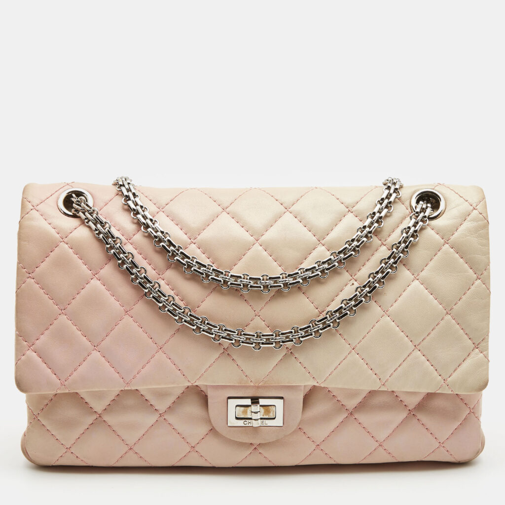 luxury-women-chanel-used-handbags-p796158-025 Chanel Pink Ombre Quilted Leather Reissue 2.55 Classic 226 Flap Bag