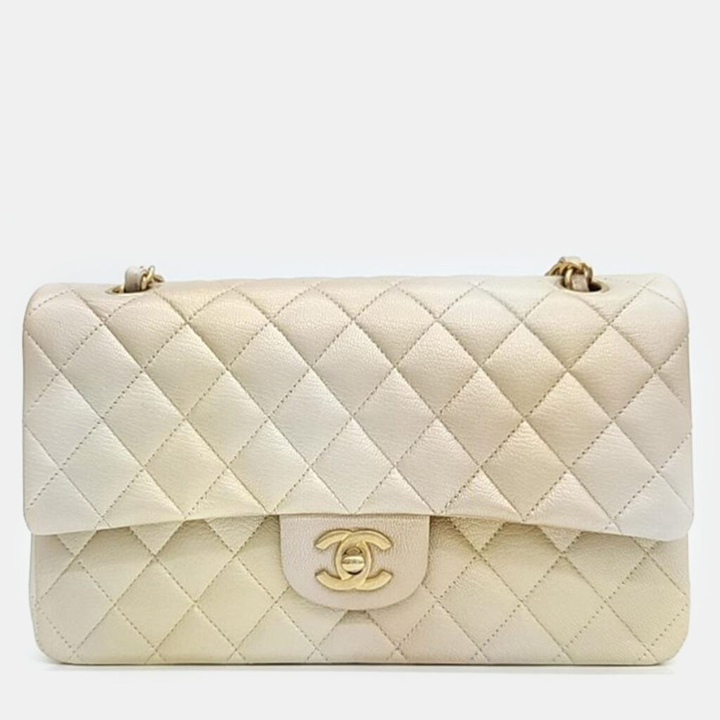luxury-women-chanel-used-handbags-p909299-005 Chanel Gold Leather Classic Double Flap Medium Bag