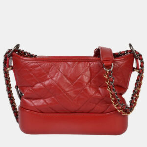 Chanel Red Calfskin Gold/Chain Gabriel de Chanel Hobo Bag