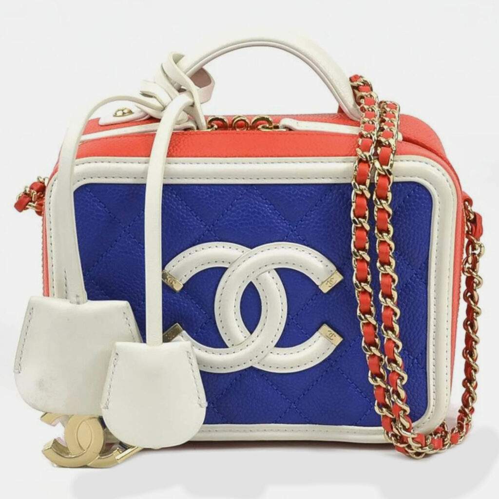 luxury-women-chanel-used-handbags-p936847-004 Chanel Multicolor Leather CC Filigree Vanity Case