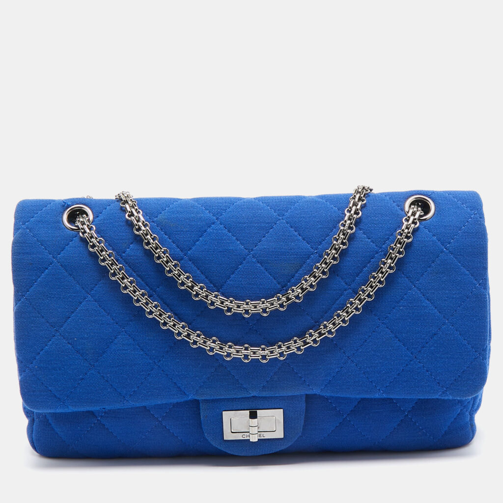 luxury-women-chanel-used-handbags-p949581-002 Chanel Blue Jersey Classic 227 Reissue 2.55 Flap Bag