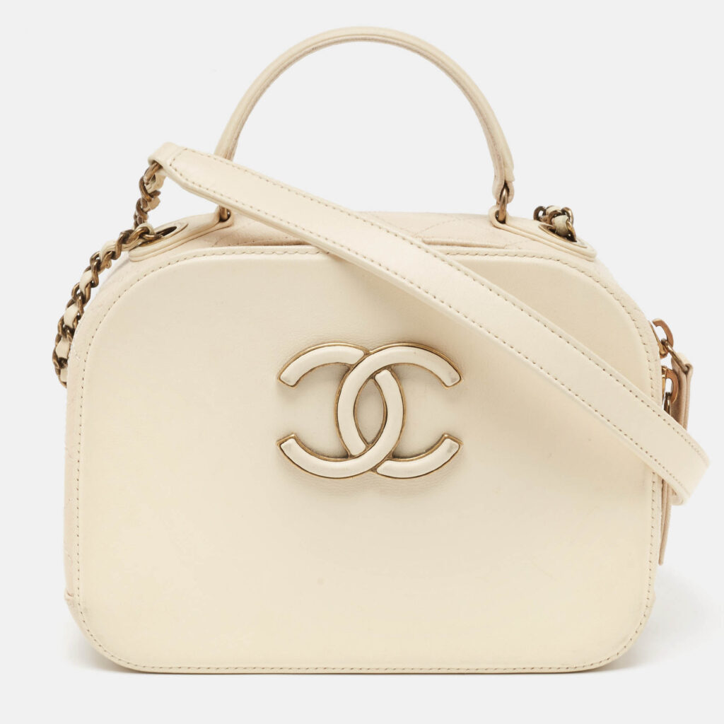 luxury-women-chanel-used-handbags-p958065-017 Chanel Off White Quilted Leather Coco Curve Vanity Case Bag