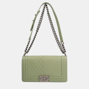 Chanel Black Leather  Mademoiselle Shoulder Bag