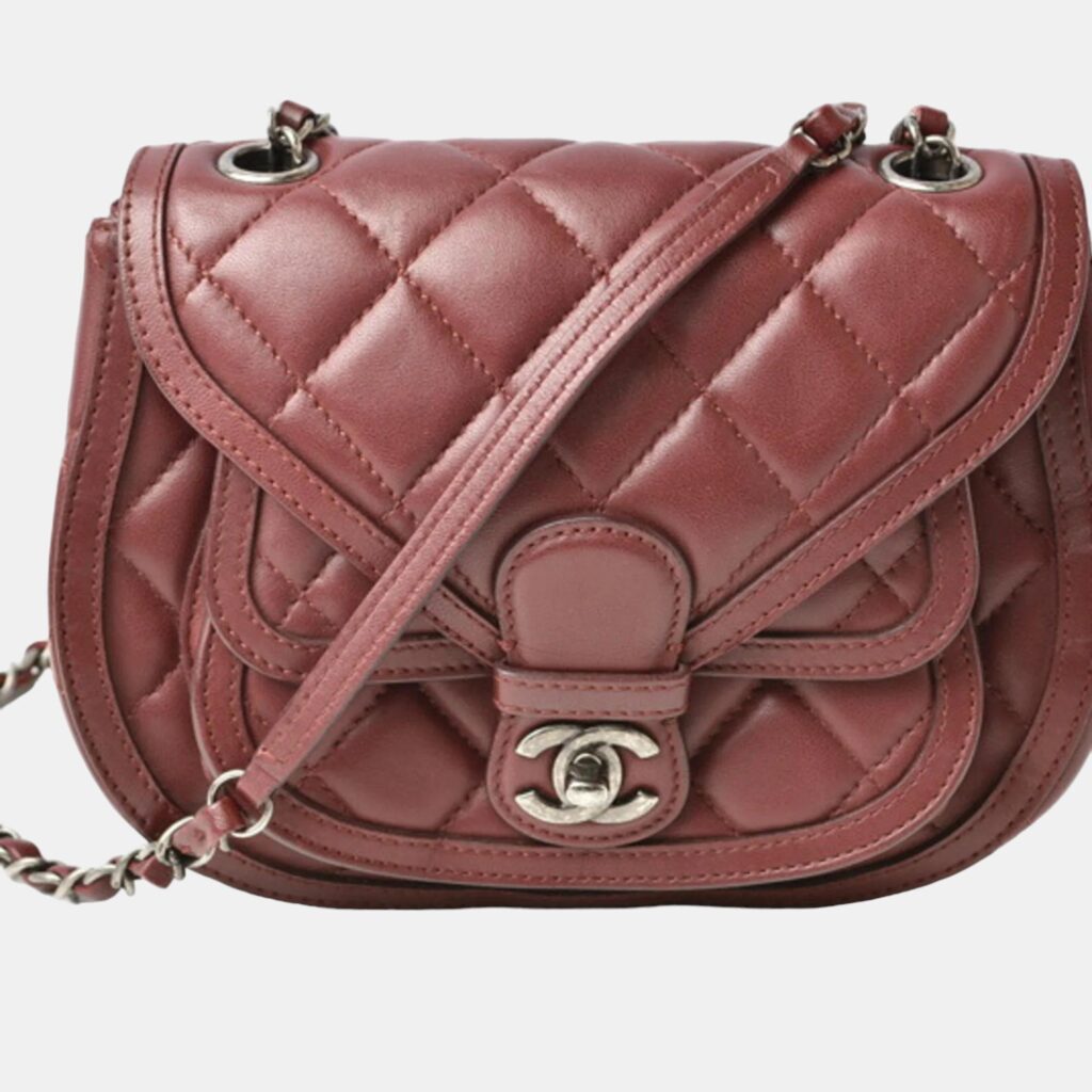 luxury-women-chanel-used-handbags-p968360-013 Chanel Burgundy Leather Paris-Salzburg Quilted Saddle Bag