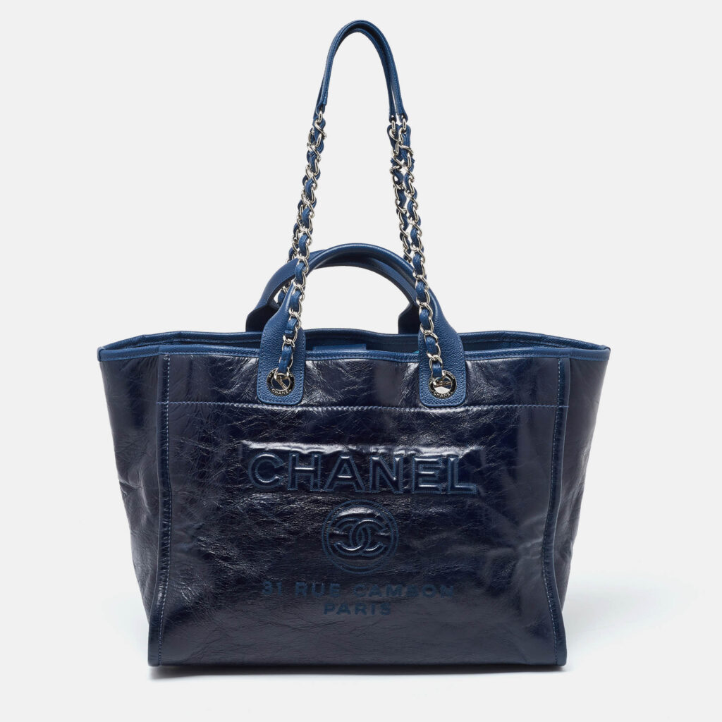 luxury-women-chanel-used-handbags-p984222-017 Chanel Navy Blue Leather Large Deauville Tote