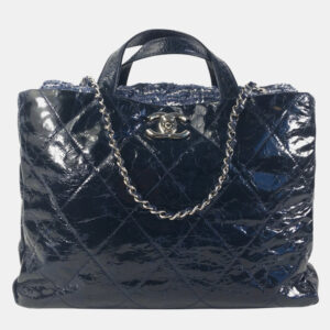 Chanel Black Patent Leather Medium Classic Double Flap Shoulder Bag