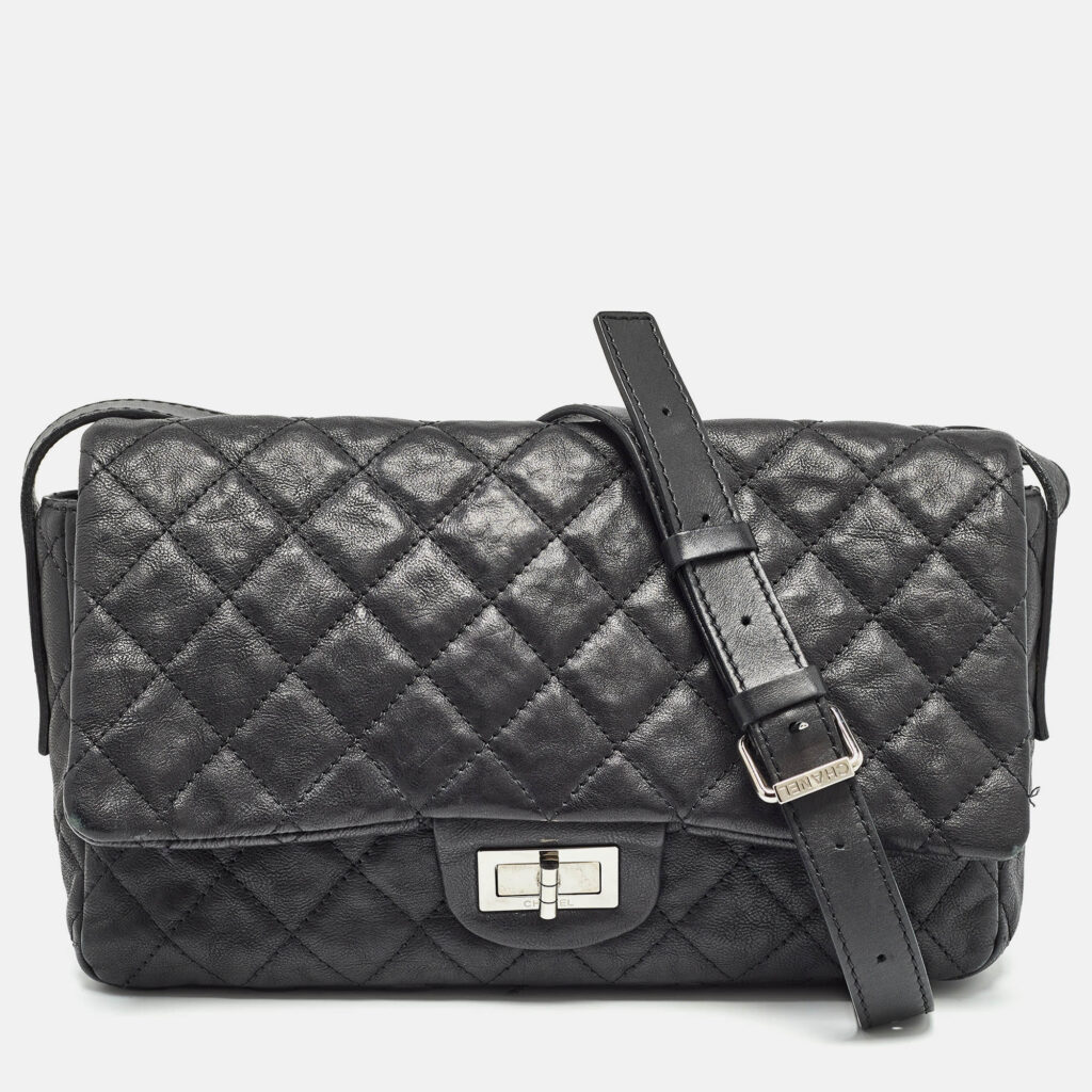 luxury-women-chanel-used-handbags-p995442-001 Chanel Black Quilted Leather Easy Reissue Messenger Bag