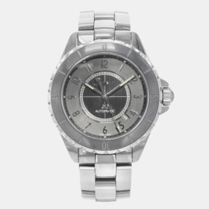 chanel j12 h2934 chromatic gray arabic dial ceramic steel automatic unisex watch 41 mm