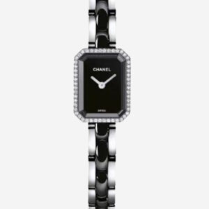 Chanel Black Diamond Stainless Steel Premiere H2163 Quartz Women's Wristwatch 15 mm