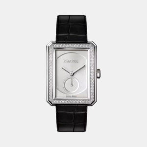 Chanel Silver 18k White Gold Boy-Friend H4472 Manual Winding Women's Wristwatch 28.6 mm x 37 mm