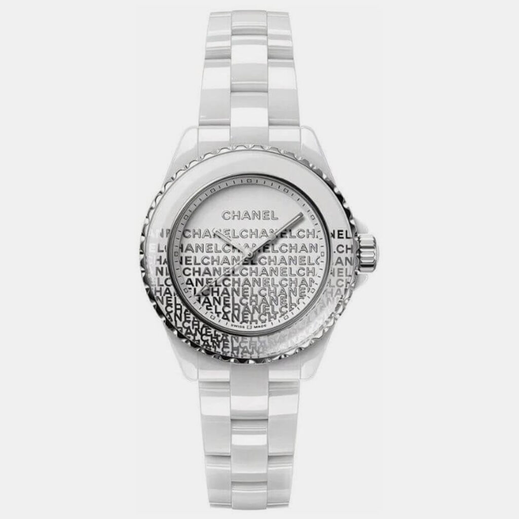 luxury-women-chanel-used-watches-p1152931-001 Chanel White Ceramic J12 H7419 Quartz Women's Wristwatch 33 mm