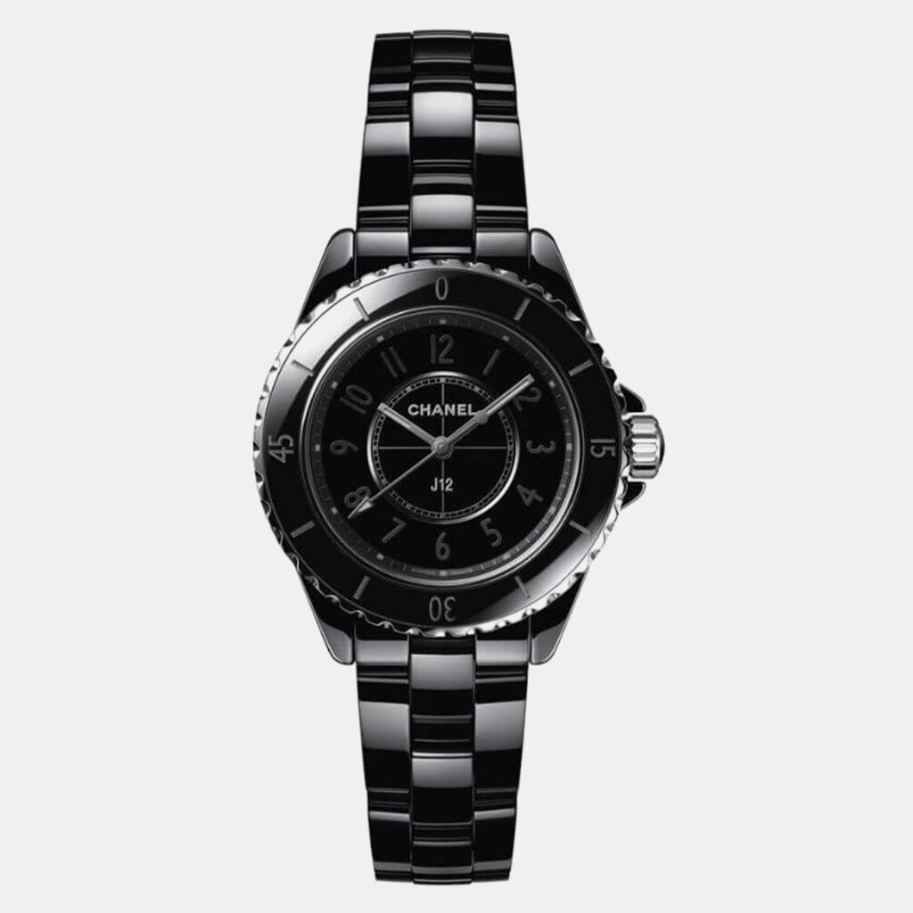 luxury-women-chanel-used-watches-p1152936-005 Chanel Black Ceramic Stainless Steel J12 H6346 Quartz Women's Wristwatch 33 mm
