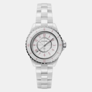 Chanel White Ceramic J12 H6755 Quartz Women's Wristwatch 33mm