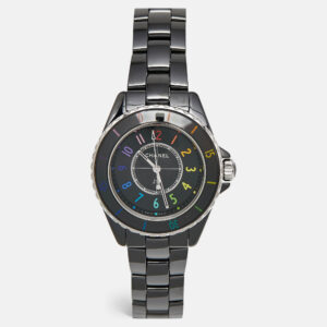 Chanel Black Ceramic Stainless Steel J12 Electro H7121 Limited To 1255 Women's Wristwatch 33 mm