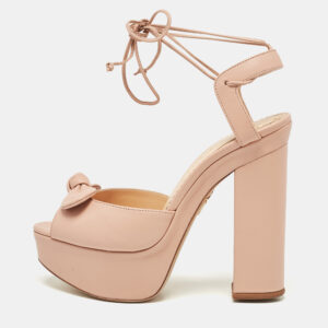charlotte olympia pink leather austin platform sandals size 37