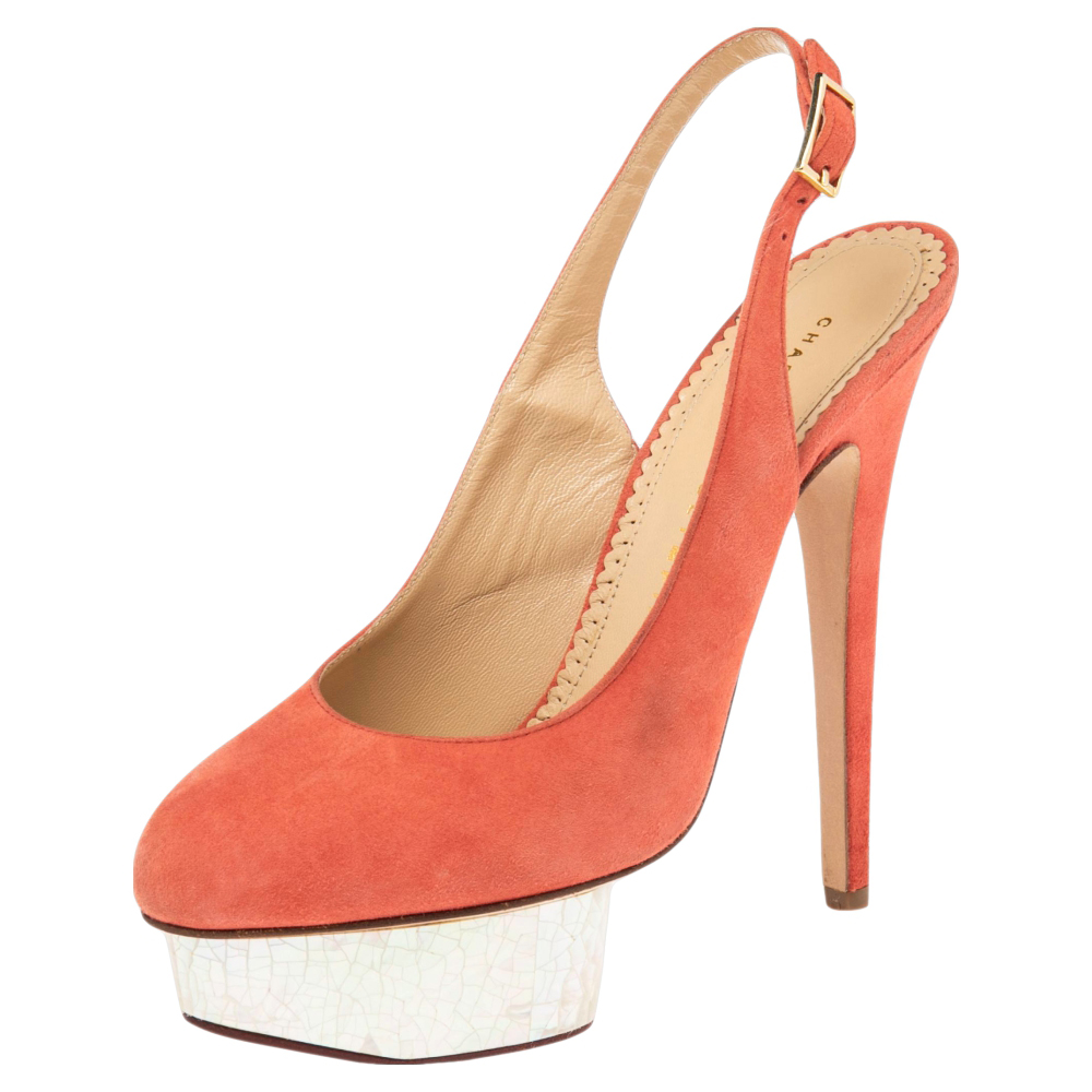 luxury-women-charlotte-olympia-used-shoes-p527934-004-2 Charlotte Olympia Coral Suede Dolly Slingback Platform Pumps Size 38
