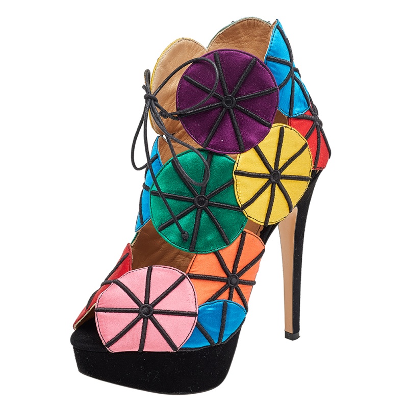 luxury-women-charlotte-olympia-used-shoes-p579564-1643781872-004-2 Charlotte Olympia Multicolor Satin Parasol Platform Sandals Size 36.5