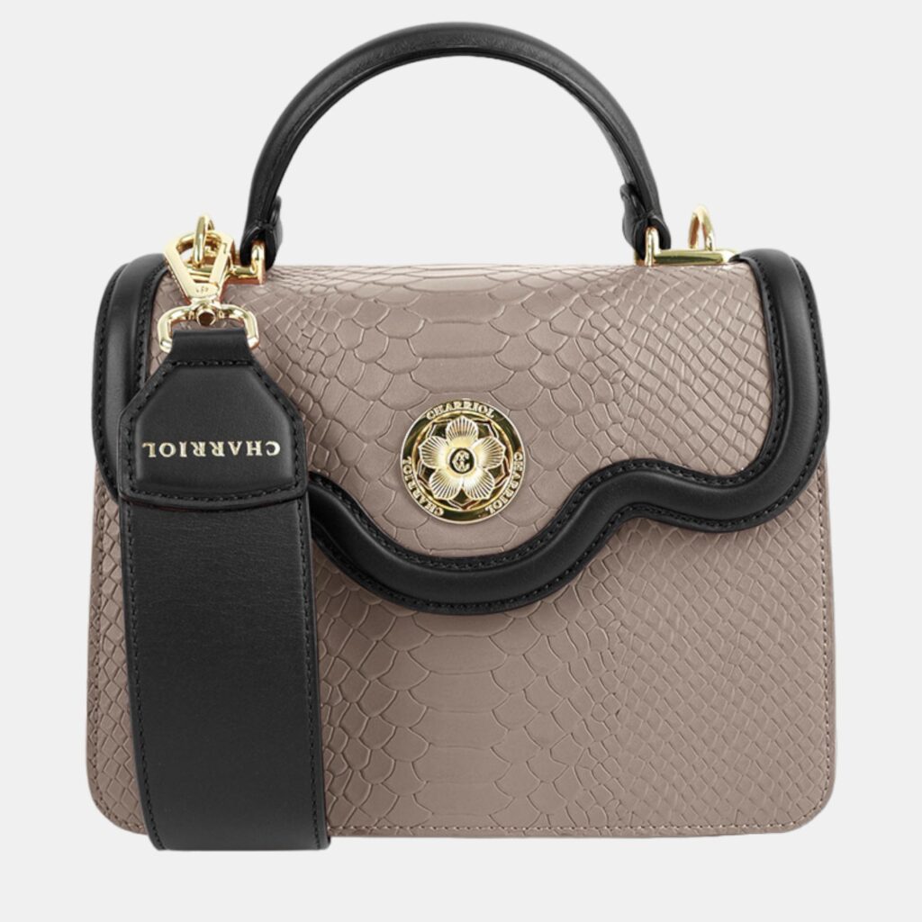 luxury-women-charriol-new-handbags-p887065-001 Charriol Stone/ black Leather LAETITIAclassic Handbag