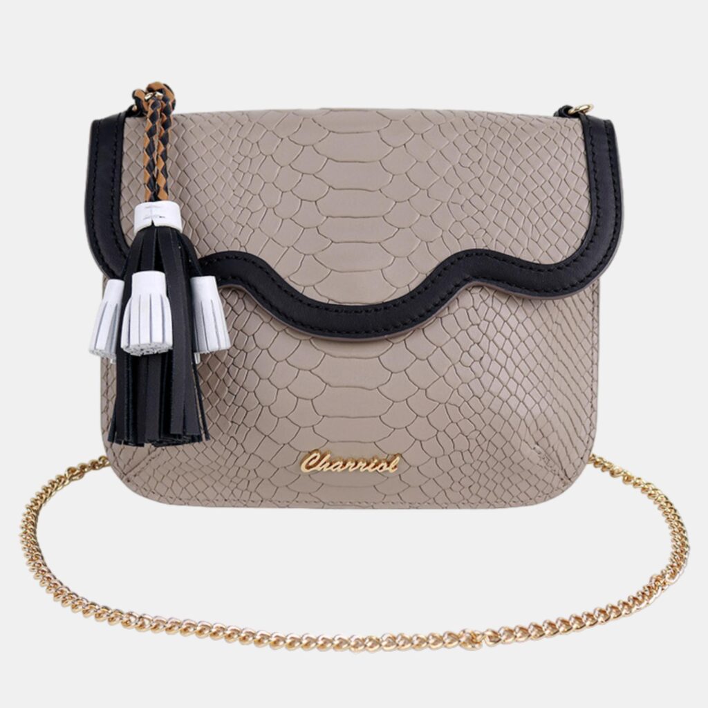 luxury-women-charriol-new-handbags-p887077-001 Charriol Stone/Black Leather PALAIS ROYAL Clutch Bag