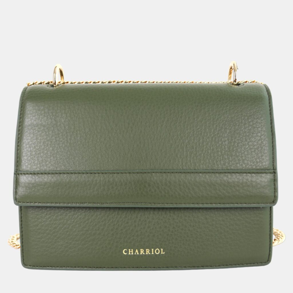 luxury-women-charriol-new-handbags-p887105-002 Charriol Military Green Leather Forever Handbag