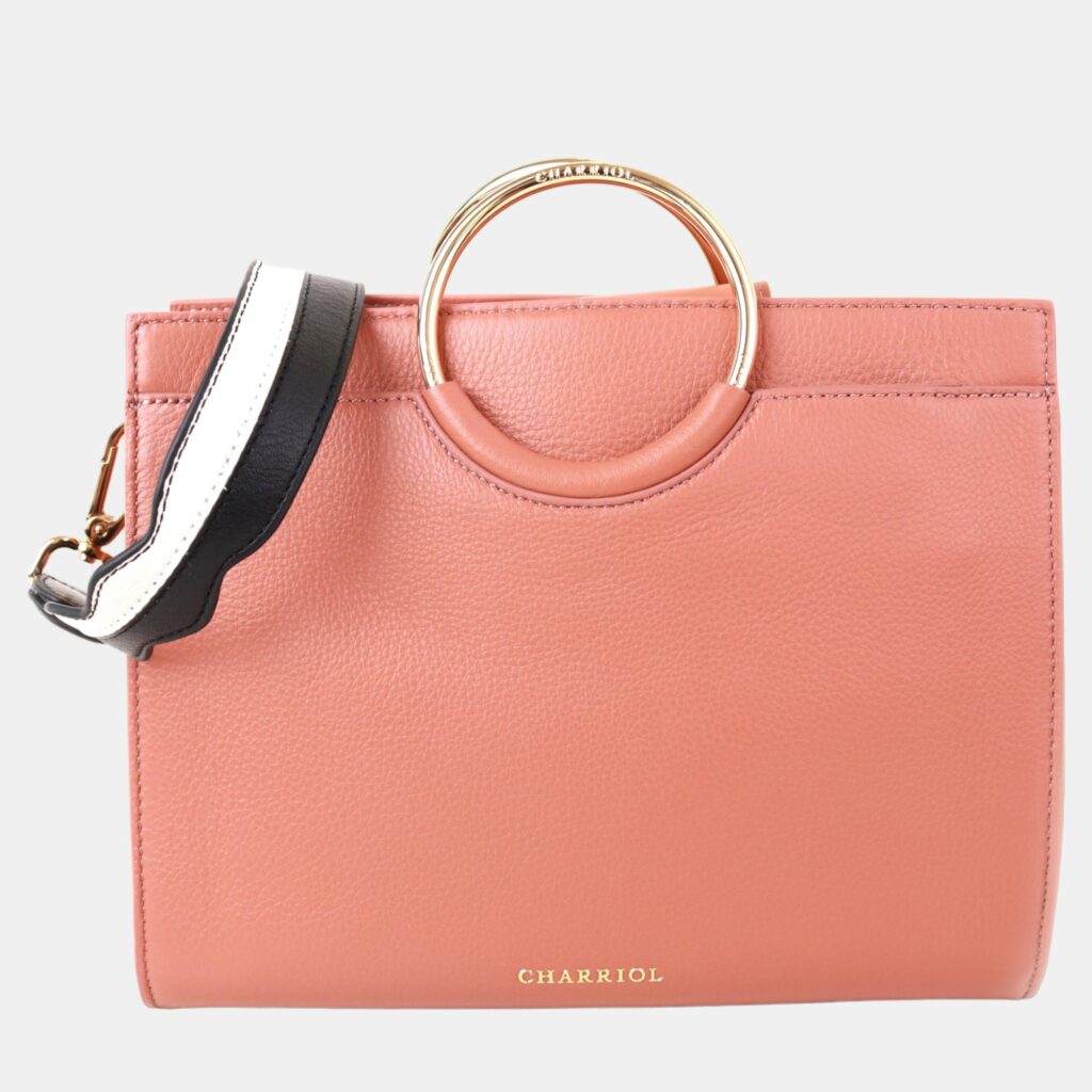 luxury-women-charriol-new-handbags-p887123-002 Charriol Light Brown/Off White Leather Forever Handbag
