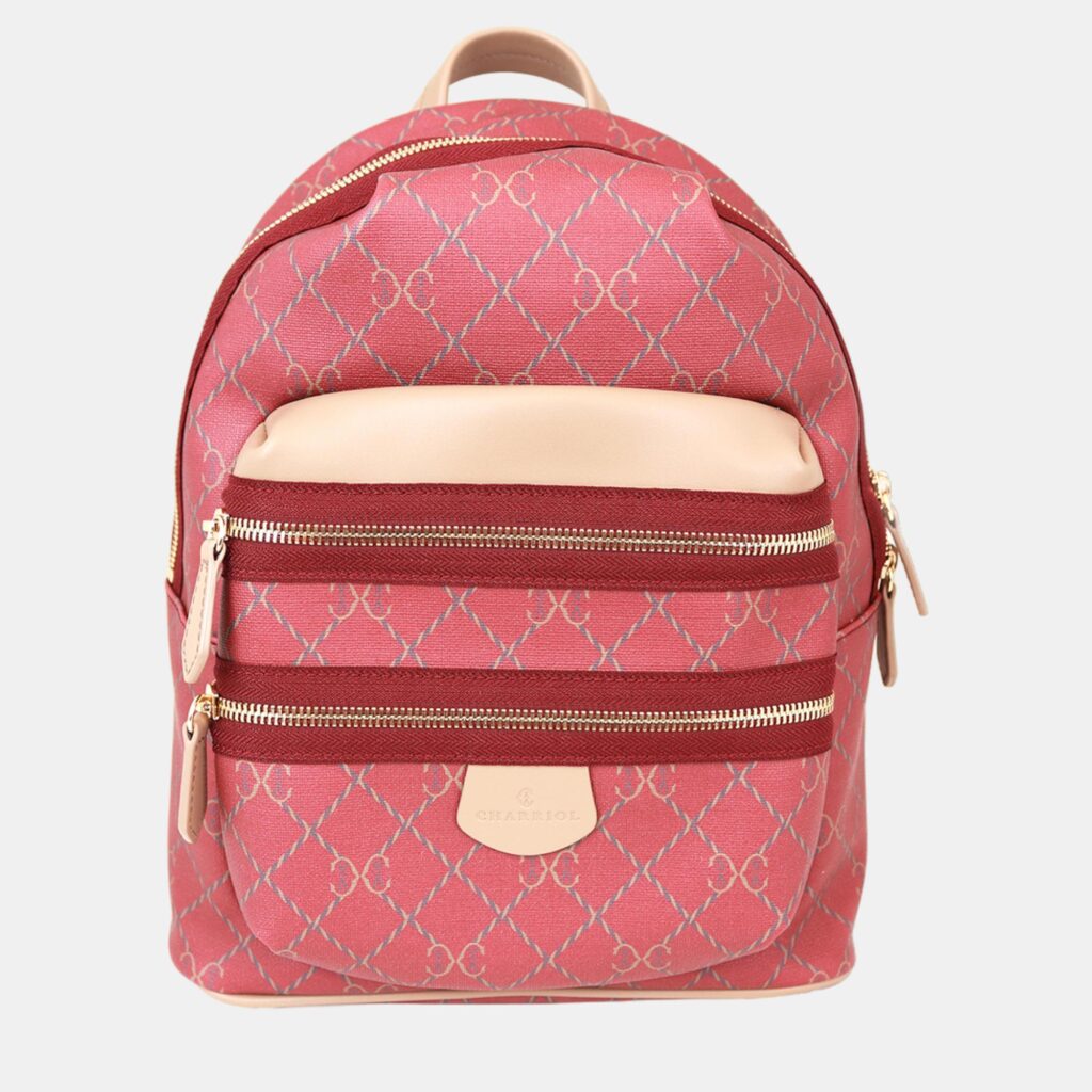 luxury-women-charriol-new-handbags-p887137-001 Charriol Bordeaux & Grey Leather Backpack
