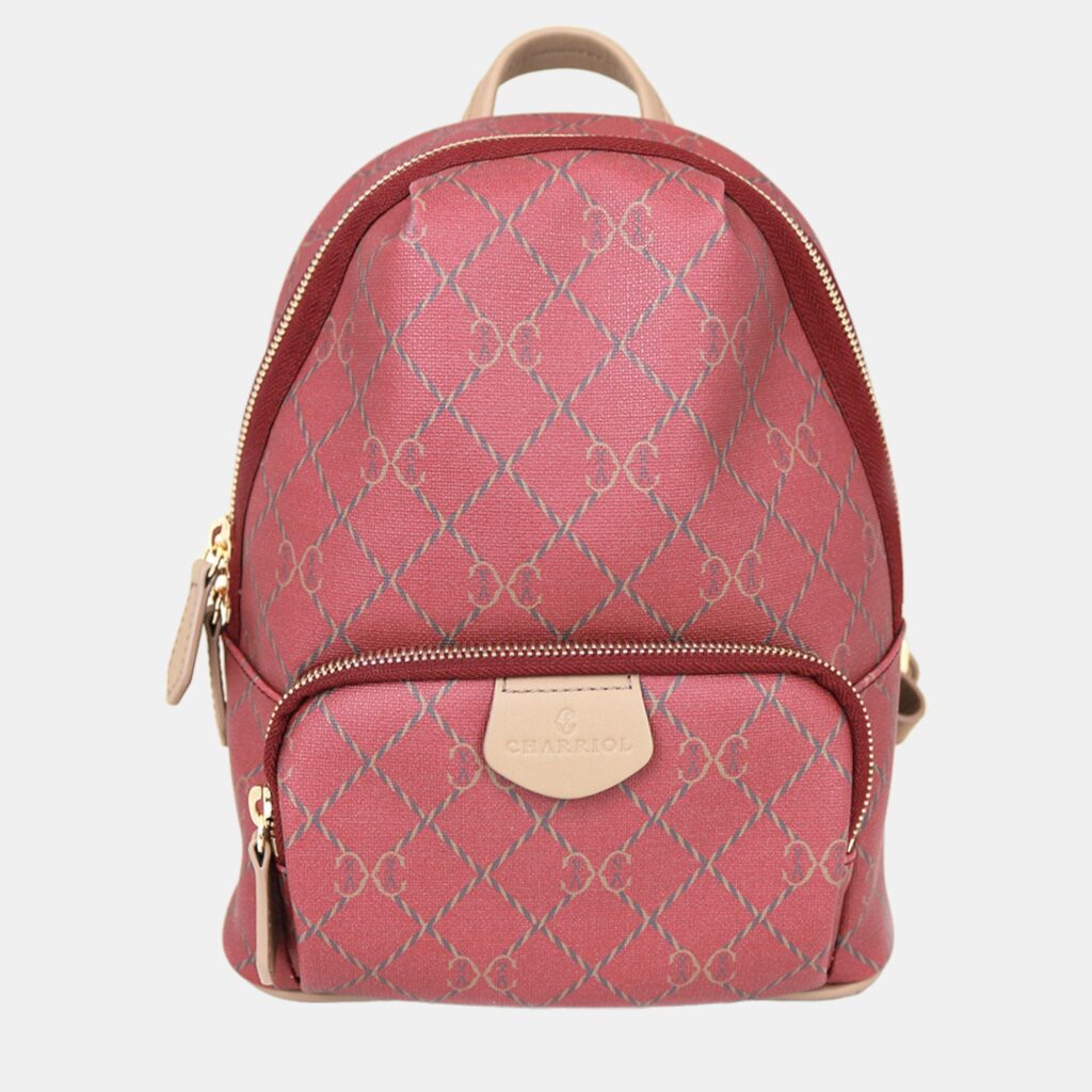 luxury-women-charriol-new-handbags-p887139-002 Charriol Bordeaux & Grey Leather Backpack