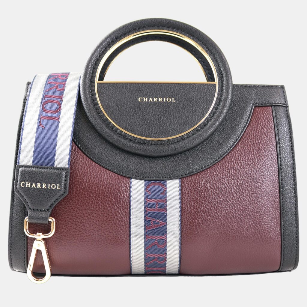 Charriol Black Leather Deauville Handbag