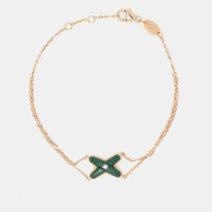 Chaumet Jeux de Liens Malachite Diamonds 18k Rose Gold Bracelet