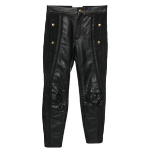 Chlo&eacute; Black Leather & Nubuck Paneled Cropped Biker Pants S