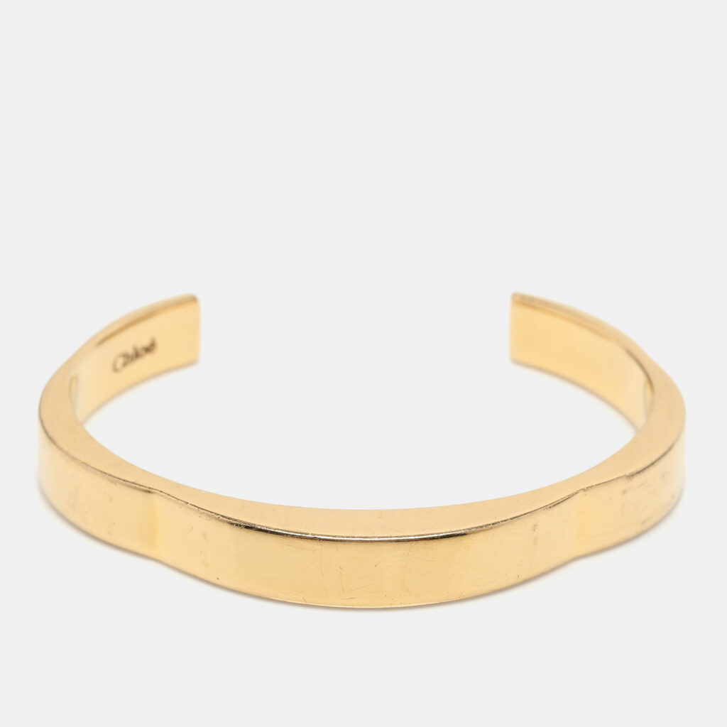 Chloe Gold Tone Open Cuff Bracelet