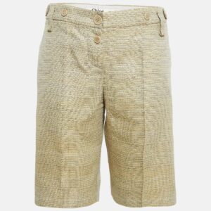 Chloe Beige Patterned Regular Shorts L