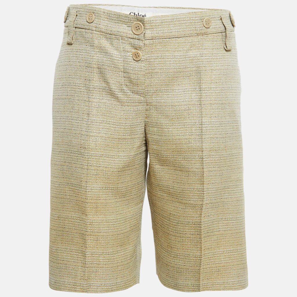 Chloe Beige Patterned Regular Shorts L