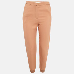 Chloe Light Brown Crepe Zip Detail Trackpants S