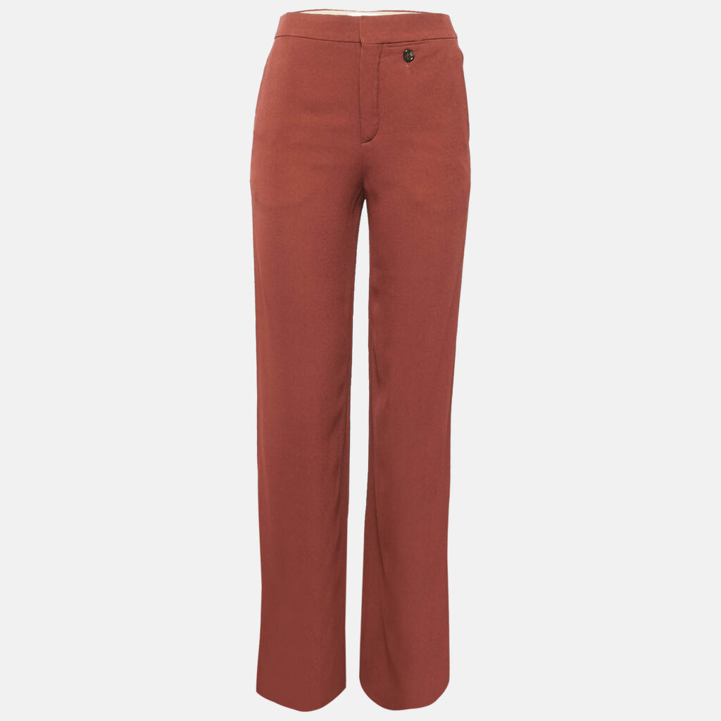 luxury-women-chloe-used-clothes-p1076446-001 Chloe Brown Crepe Wide Leg Trousers S