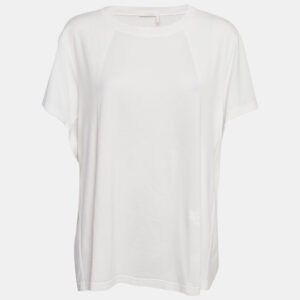 Chloe White Jersey Cotton Crew Neck T-Shirt M