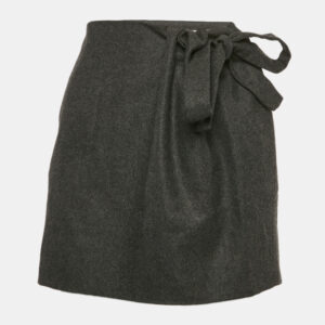 Chloe Black Wool Tie-Up Detail Mini Ardoise Skirt M