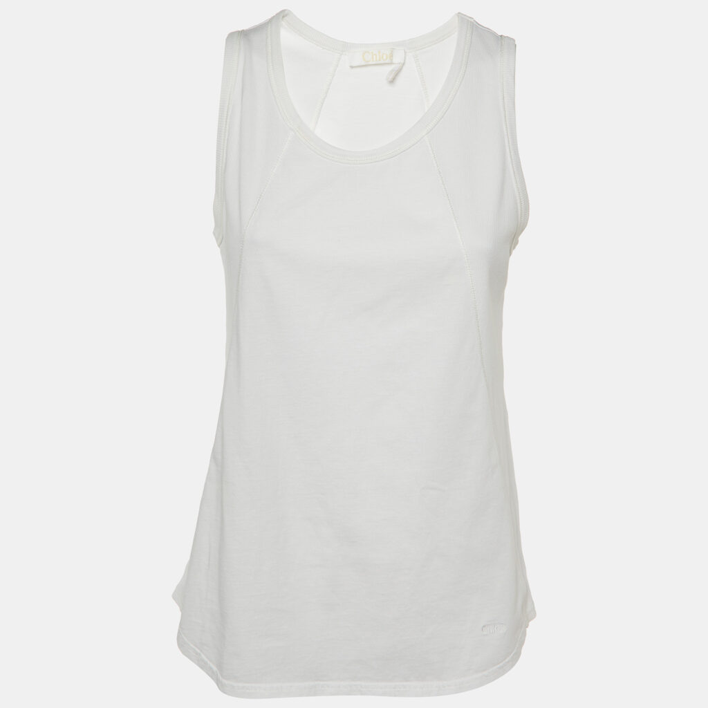 luxury-women-chloe-used-clothes-p1138853-002 Chloe White Cotton Tank Top L