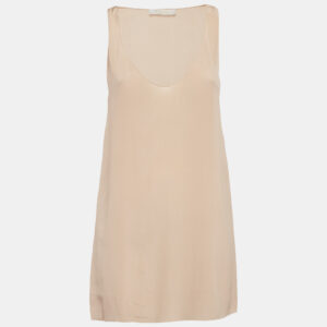 Chloe Powdery Pink Silk Scoop Neck Tank Top S