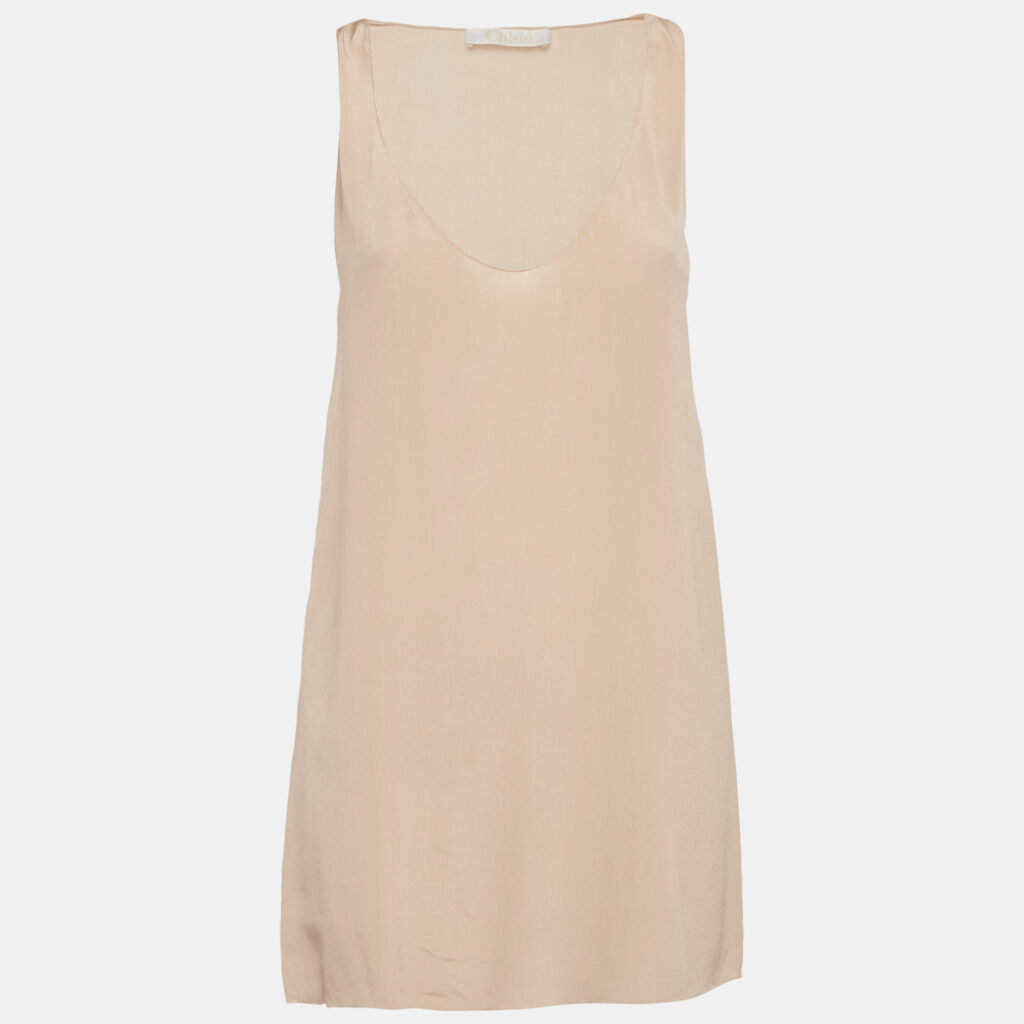 luxury-women-chloe-used-clothes-p1147896-004 Chloe Powdery Pink Silk Scoop Neck Tank Top S
