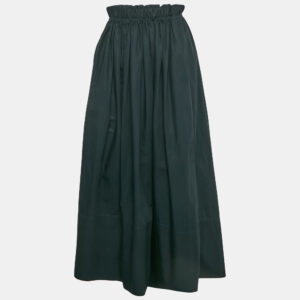 Chlo&eacute; Blue Cotton Elasticated Waistband Midi Skirt XS